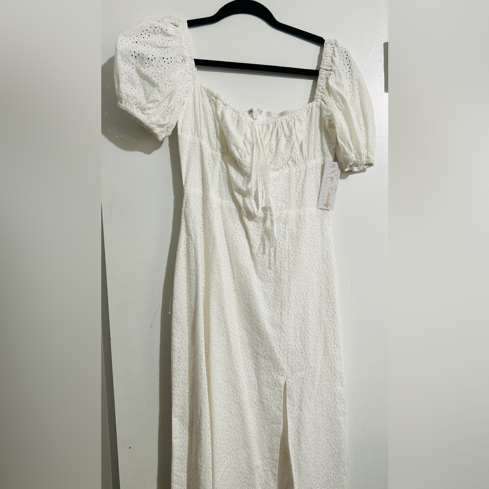 White Puff Sleeve Midi Sundress- Never worn with tags!